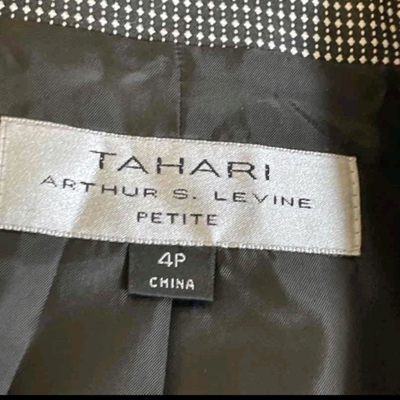 Nwt Tahari Women's Black and White Checkered Blazer Sz 4 Petite - Picture 3 of 5